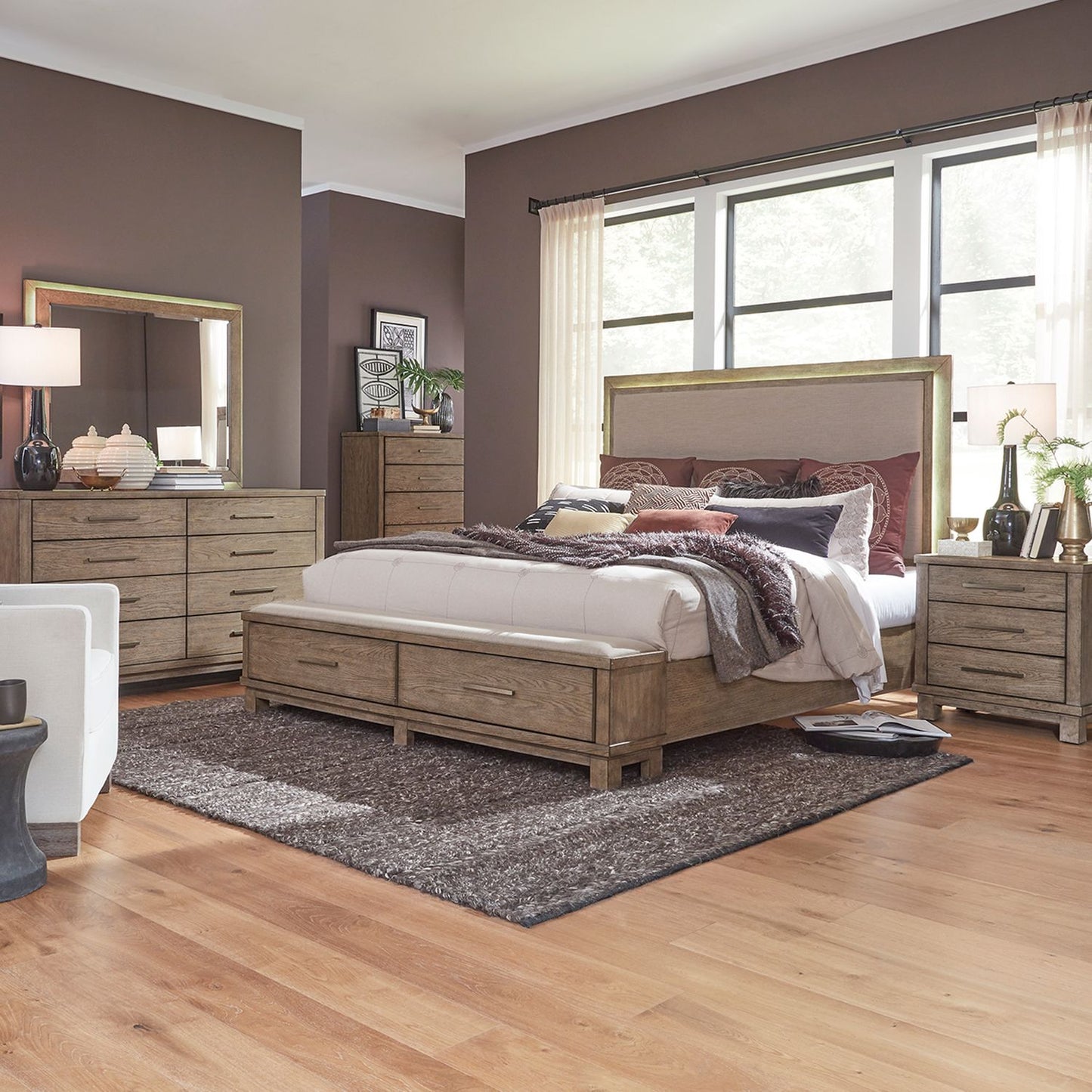 Canyon Road - King Storage Bed, Dresser & Mirror, Chest, Night Stand