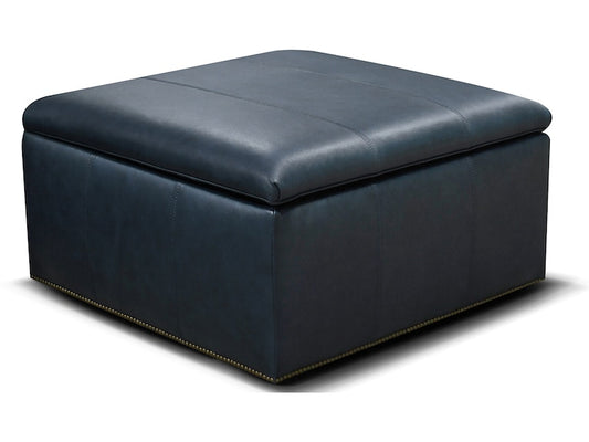 76581LN Hendrix Leather Storage Ottoman with Nails
