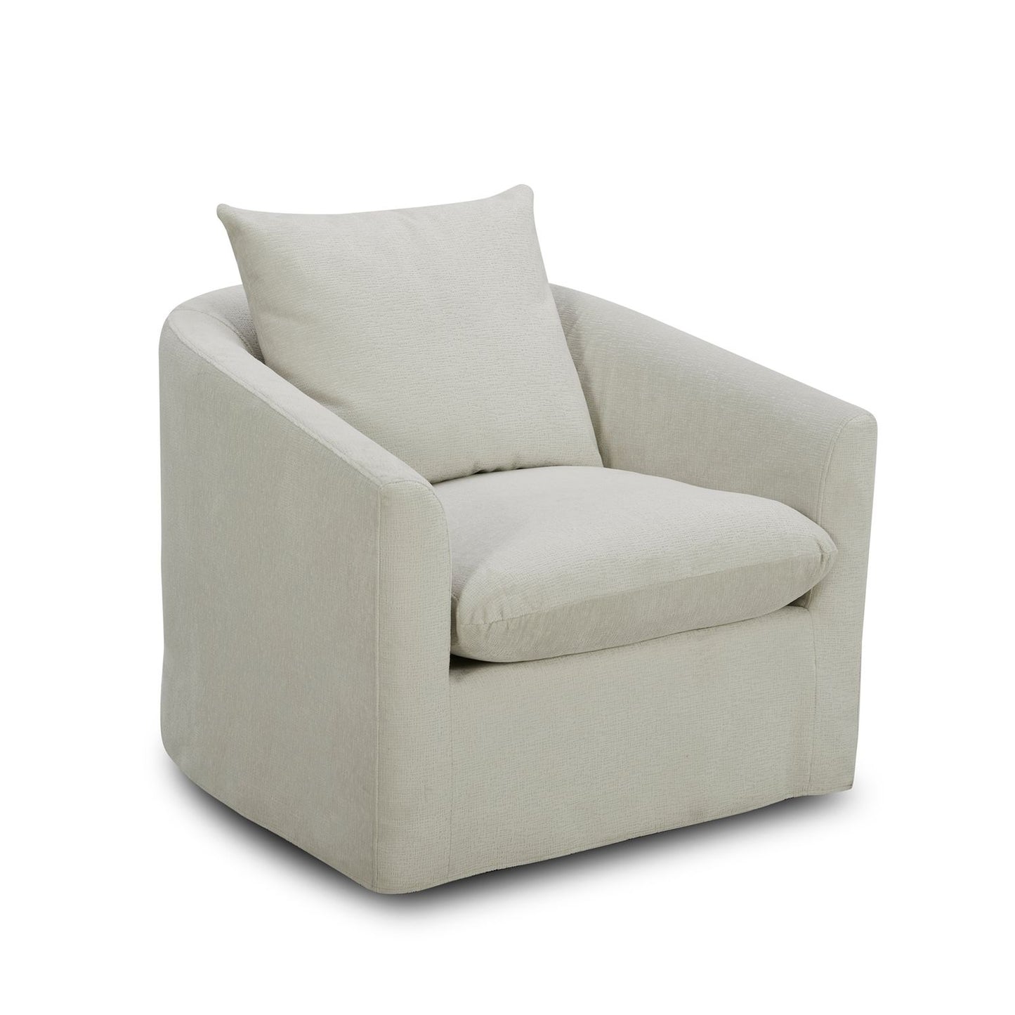 Saxton - Uph Swivel Accent Chair - Ivory